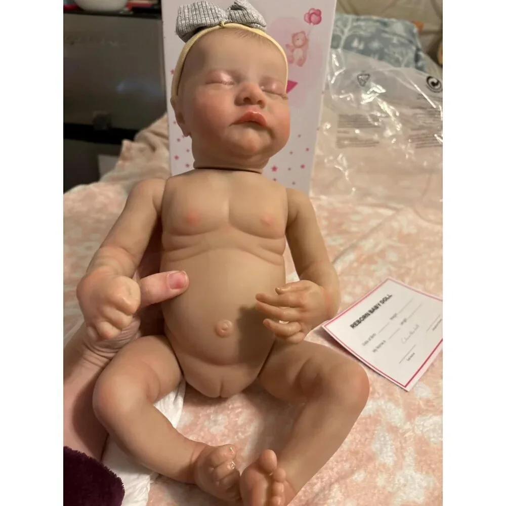 🆕18inch Full Body Vinyl Newborn Baby Doll Poseable Limbs Sleeping Doll Girl